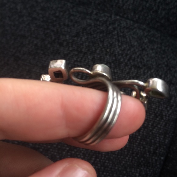 Genuine silver ring with multicolored stones - Picture 6 of 8